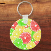 Zitrone, Orange, Grapefruit und Limone Scheiben Schlüsselanhänger (Vorderseite)