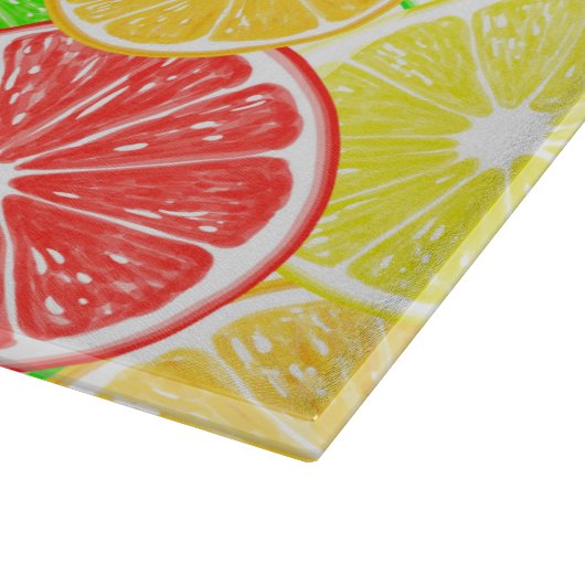 Zitrone, Orange, Grapefruit und Limone Scheiben Schneidebrett (Ecke)