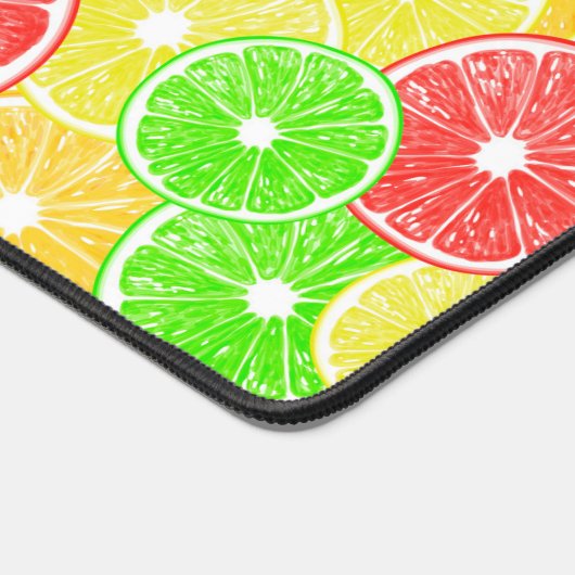 Zitrone, Orange, Grapefruit und Limone Scheiben Schreibtischunterlage (Ecke)