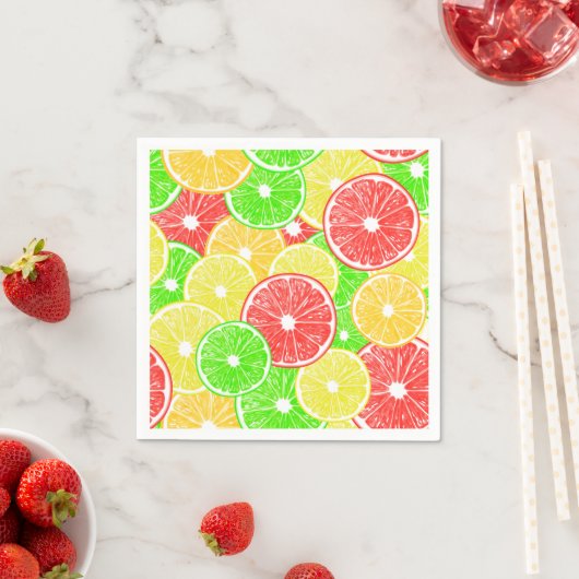 Zitrone, Orange, Grapefruit und Limone Scheiben Serviette (Beispiel)