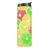 Zitrone, Orange, Grapefruit und Limone Scheiben Thermosbecher (Nach links gedreht)