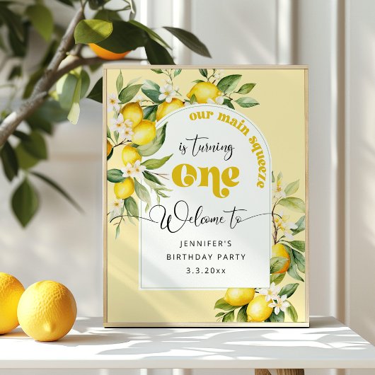 Zitrone Party zum Mitnehmen 1. Geburtstag Poster