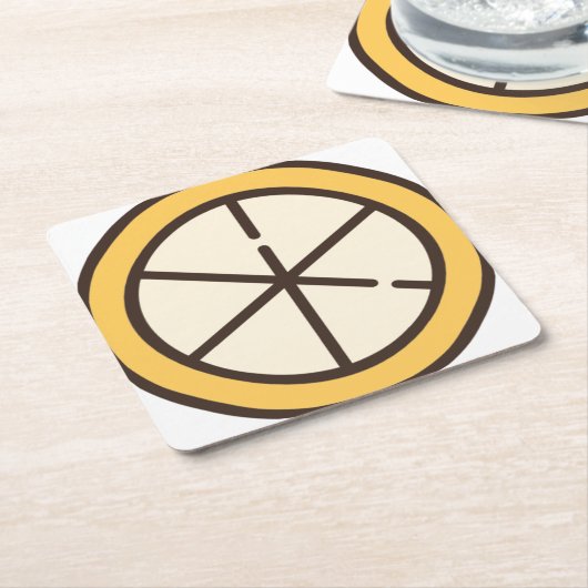 Zitrone Rechteckiger Pappuntersetzer (angewinkelt)