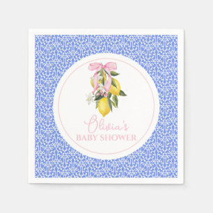 Zitrone Rosa Schleife La Dolce Vita Babyparty Serviette