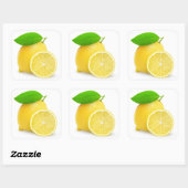 Zitrone schneiden quadratischer aufkleber (Blatt)