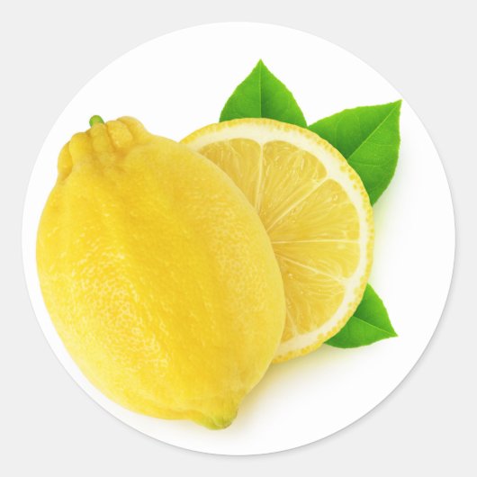 Zitrone schneiden runder aufkleber (Vorderseite)