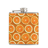 Zitrone schneidet Muster Flachmann (Vorderseite)