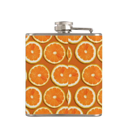 Zitrone schneidet Muster Flachmann (Rückseite)