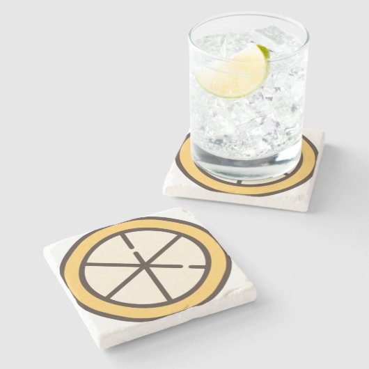 Zitrone Steinuntersetzer (Seitenansicht)