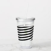 Zitrone Stripes Limones Limoncillo Band Monogramm Acryltrinkbecher (Rückseite)