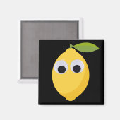 Zitrone, süße Früchte mit googgen Augen Magnet (Vorderseite/Rückseite)