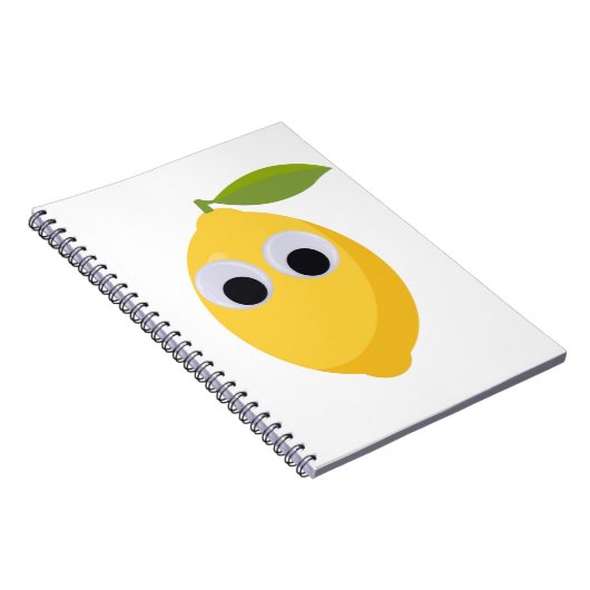 Zitrone, süße Früchte mit googgen Augen Notizblock (Rechte Seite)