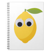 Zitrone, süße Früchte mit googgen Augen Notizblock (Vorderseite)