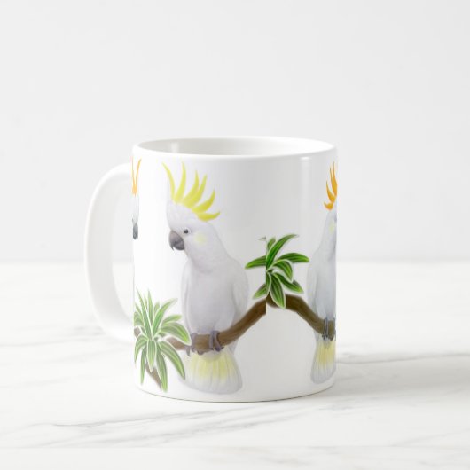 Zitrone u. Schwefelcockatoos-Tasse Kaffeetasse (Vorderseite Links)