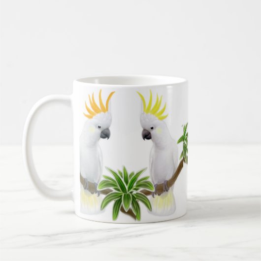 Zitrone u. Schwefelcockatoos-Tasse Kaffeetasse (Links)