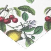 Zitrone und Kirschen, botanische Tischdecke (Schrägansicht)