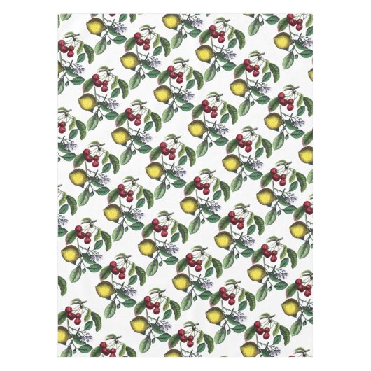 Zitrone und Kirschen, botanische Tischdecke (Vorderseite)