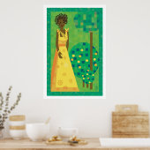 Zitrone und Limette - Mädchen in einem Garten Poster (Küche)