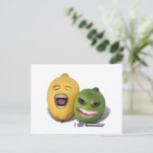 Zitrone und Limette mit einer Zester Postkarte (Stehend Vorderseite)