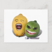 Zitrone und Limette mit einer Zester Postkarte (Vorderseite)