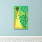 Zitrone und Limon - Mädchen im Garten Leinwanddruck (Insitu (Holzboden))