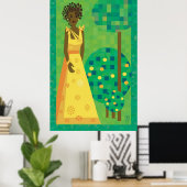 Zitrone und Limon - Mädchen im Garten Poster (Heimbüro)