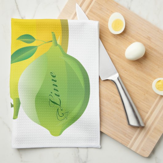 Zitrone und Limones Geschirrtuch (Viertel Falte)