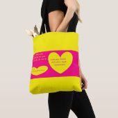Zitrone und Rosa mit Liebe und Herz Tasche (Von Nahem)