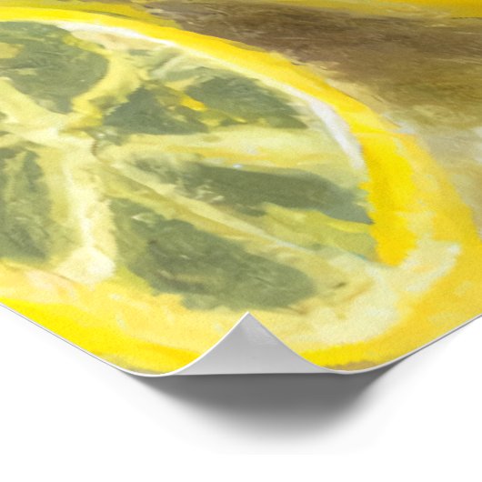 Zitrone und Zitronenfeld | AI Art Poster (Ecke)