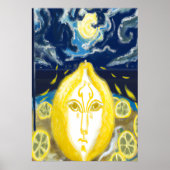 Zitrone und Zitronenfeld | AI Art Poster (Vorne)