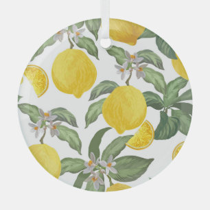Zitrone: Vintage tropische Früchte Ornament Aus Glas
