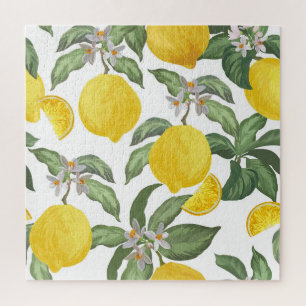 Zitrone: Vintage tropische Früchte Puzzle