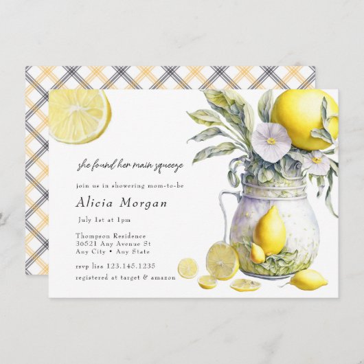 Zitrone | Zitrusfrüchte Brautparty Einladung (Vorne/Hinten)