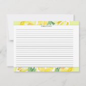 Zitrone | Zitrusfrüchte | Brautparty-Rezept-Karte Einladung (Rückseite)