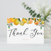 Zitrone | Zitrusfrüchte | Bridal Dankeschön Karten (Stehend Vorderseite)