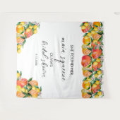 Zitrone | Zitrusfrüchte | Hintergrund des Brautpar Wandteppich (Vorderseite (Horizontal))