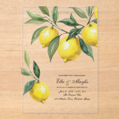 Zitronen Acryl Hochzeit Acryleinladungen (Vorderseite)