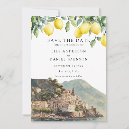 Zitronen Amalfi Küste Italien Hochzeit Save The Date (Vorderseite)