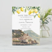 Zitronen Amalfi Küste Italien Hochzeit Save The Date (Stehend Vorderseite)
