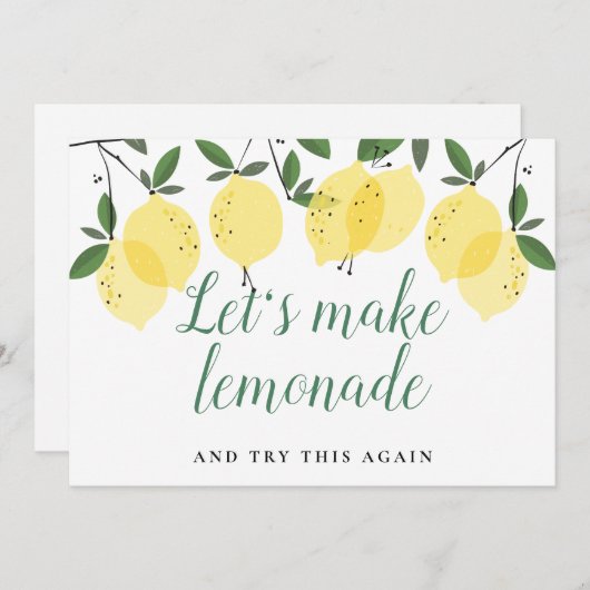 Zitronen ändern das Datum, an dem das abgeschlosse Save The Date (Vorne/Hinten)