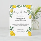 Zitronen Ändern Sie das Datum der Hochzeit Save The Date (Stehend Vorderseite)