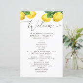 Zitronen-Aquarell-Hochzeit | Zitrusgarten-Programm (Stehend Vorderseite)
