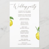 Zitronen-Aquarell-Hochzeit | Zitrusgarten-Programm (Rückseite)