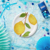 Zitronen-Aquarell-Malerei Pappteller (Party)