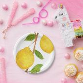 Zitronen-Aquarell-Malerei Pappteller (Party)