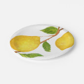 Zitronen-Aquarell-Malerei Pappteller (Schrägansicht)