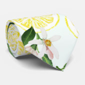 Zitronen-Aquarell-Sommer-Frucht-Muster auf Minze Krawatte (Gerollt)