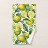 Zitronen Aquarellmuster Design Badhandtuch Set (Handtuch)