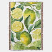 Zitronen Aquarellmuster Design Decke (Vorderseite Vertikal)
