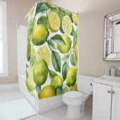 Zitronen Aquarellmuster Design Duschvorhang (Beispiel)